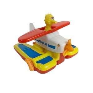 Illco Toy Vintage Jim Henson Sesame Air Wind-Up Pontoon Plane Big Bird Works